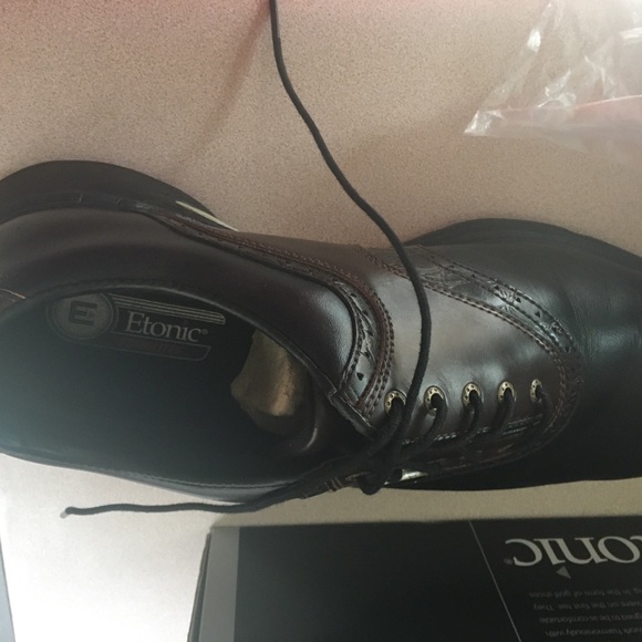 Etonic NEW Mens Goft shoes Two-tone brown and black - Picture 3 of 8